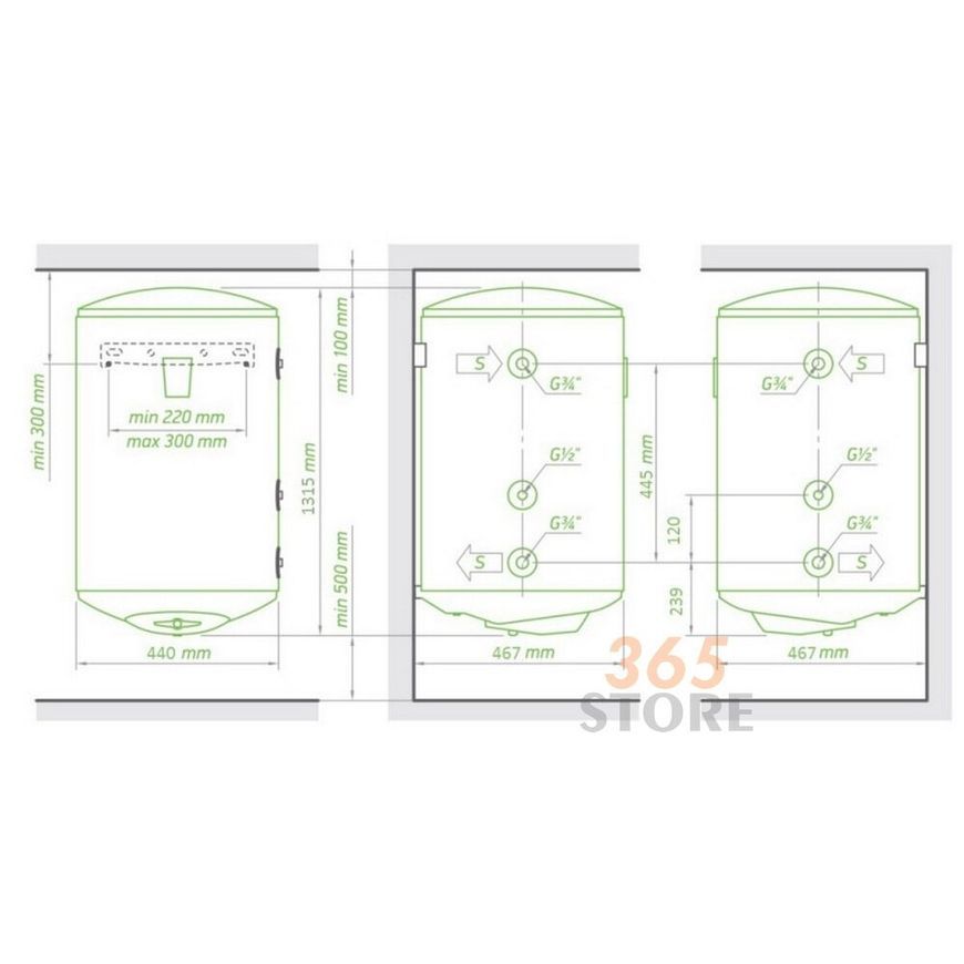 Бойлер комбінований TESY Bilight 150 (GCV9S 1504420 B11 TSRCP) - GCV9S1504420B11TSRCP-