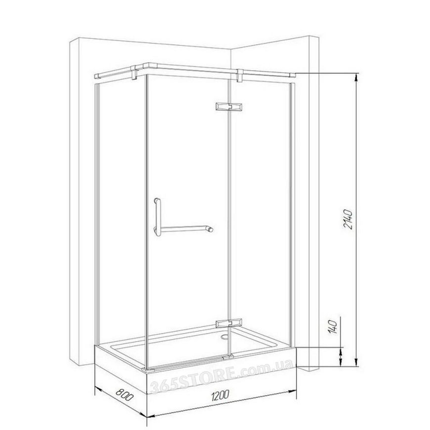 Душова кабіна Q-tap Angle SC12080.1A T6 SUS з піддоном - QTANGSC120801AT6SUS