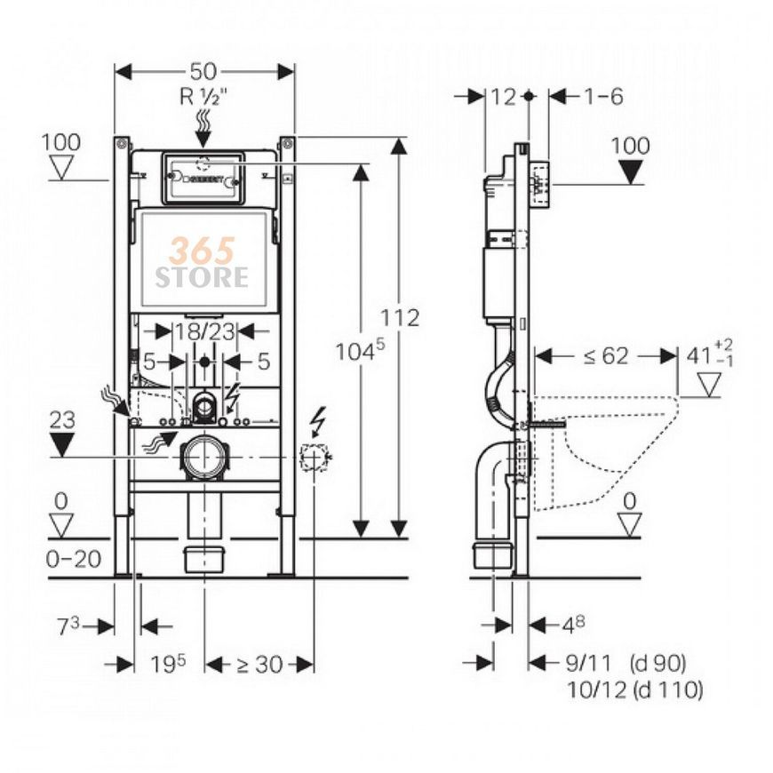 Инсталляция GEBERIT Duofix с глянцевой панелью DELTA 50 и унитазом ROCA GAP Rimless - A34H47C000+458.126.00.1+115.135.21.1