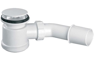 Сифон для душового піддону McALPINE HC26-MWH 50 мм білий чистка зверху - HC26-MWH