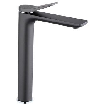 Змішувач для раковини Qtap Presto високий Graphite QTPRE269GRP45582 латунь - QTPRE269GRP45582