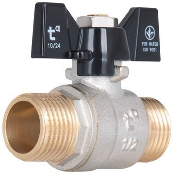 Кран шаровой Thermo Alliance Base 1/2" НР прямой, латунь, PN40, бабочка SD606W15 - SD606W15
