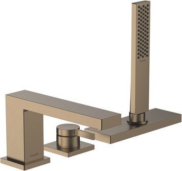 Змішувач для ванни HANSGROHE Tecturis E на 3 отвори з sBox Brushed Bronze 73443140 бронза - 73443140