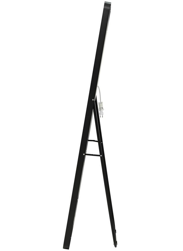 Зеркало напольное/настенное Qtap Gemini GE1 500&times;1600 мм, прямоугольное, с LED-подсветкой Inside, диммером, Black QTGE500160049893