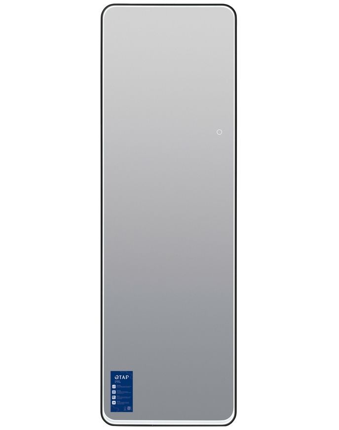 Зеркало напольное/настенное Qtap Gemini GE1 500&times;1600 мм, прямоугольное, с LED-подсветкой Inside, диммером, Black QTGE500160049893