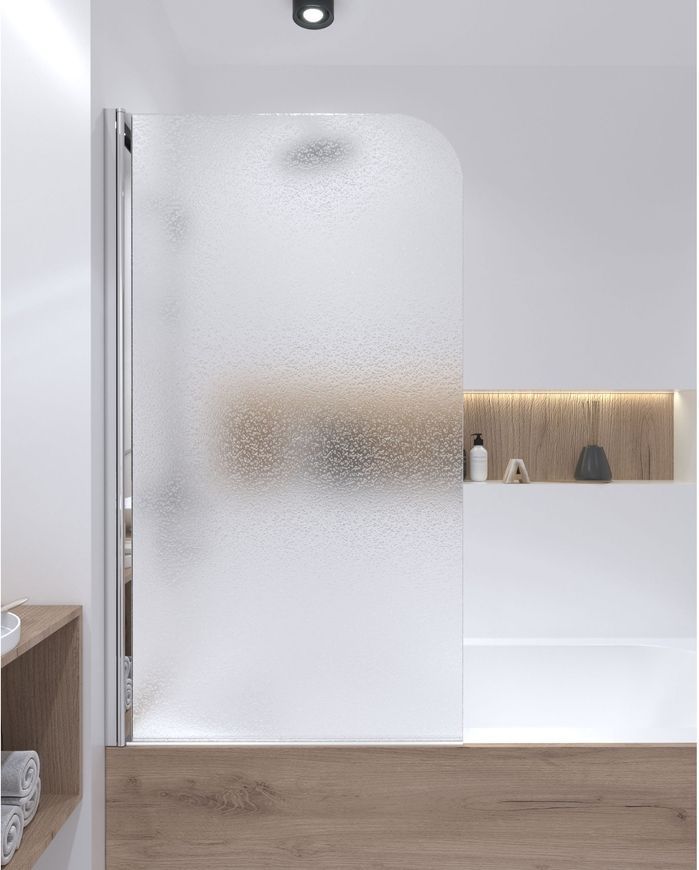Шторка стеклянная (перегородка) для ванны QTAP STANDARD стекло 6 мм Pear, 75x130, распашная, левая - STDCRM407513APL