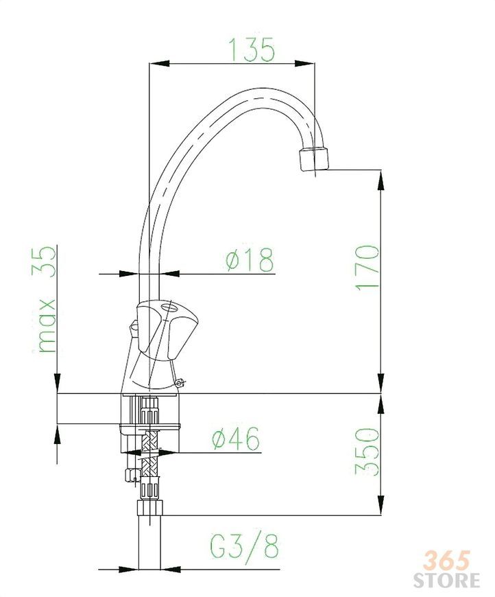 Змішувач для умивальника KFA ARMATURA STANDARD 302-315-00 - 302-315-00