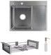 Кухонная мойка Lidz Handmade H6350R Brushed Steel 3,0/1,0 дозатор, корзина LDH6350BRUR4558747522 - LDH6350BRUR4558747522 - 1