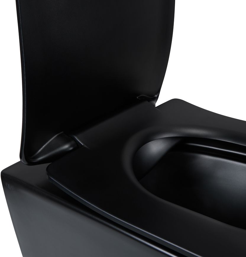 Унітаз підвісний QTAP Scorpio безобідковий чорний з сидінням Soft-close QT1433053ERMB - QT1433053ERMB