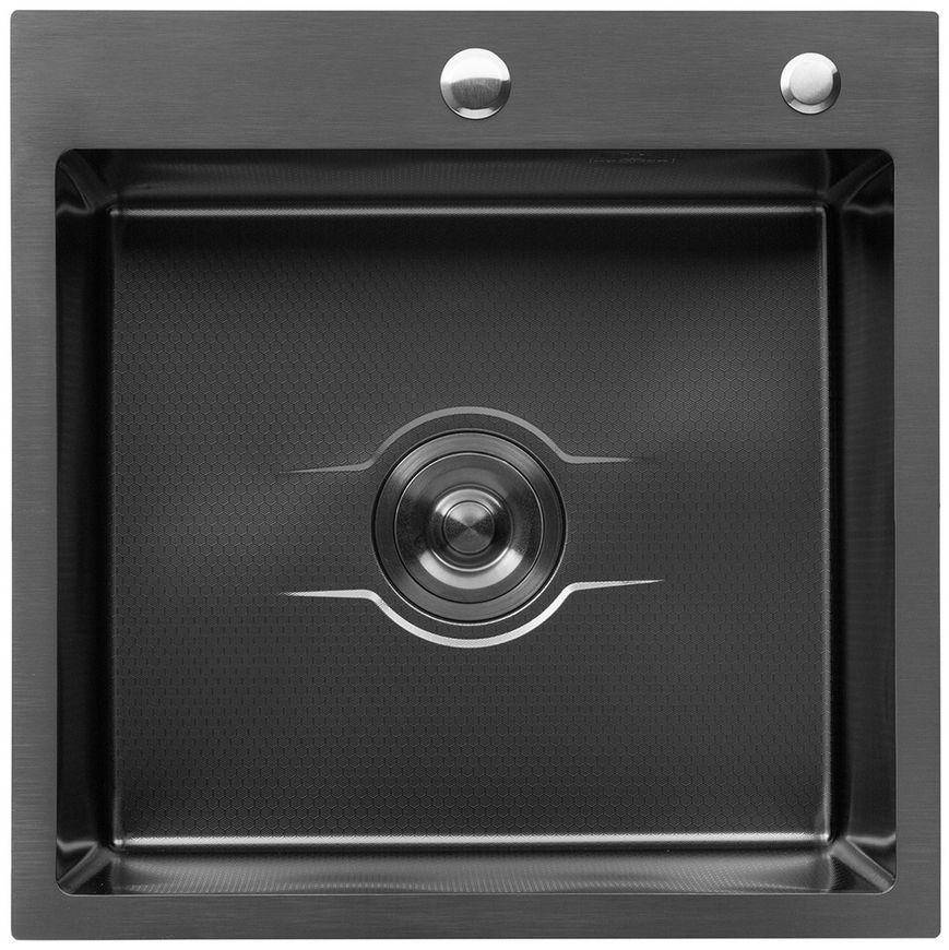 Кухонная мойка Kroner KRP Derby KD5050HM PVD 2,5/0,5 мм графит CV027240 - KD5050HM