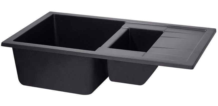Кухонная мойка с дополнительной чашей QTAP CS 7648 Beton (QT7648BET502) - QT7648BET502