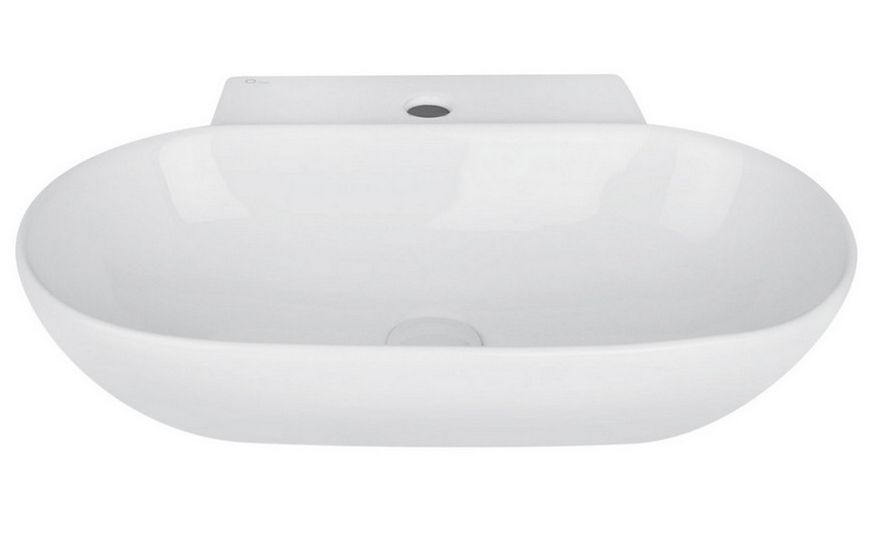 Раковина Qtap Cardinal 565х395х135 подвесная/накладная овальная White с донным клапаном QT0411K177W - QT0411K177W