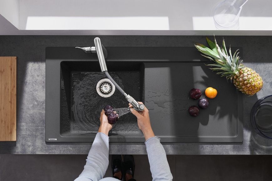 Кухонная мойка HANSGROHE S5110-F450 1050х510 крыло справа Stonegrey серый камень 43330290 - 43330290