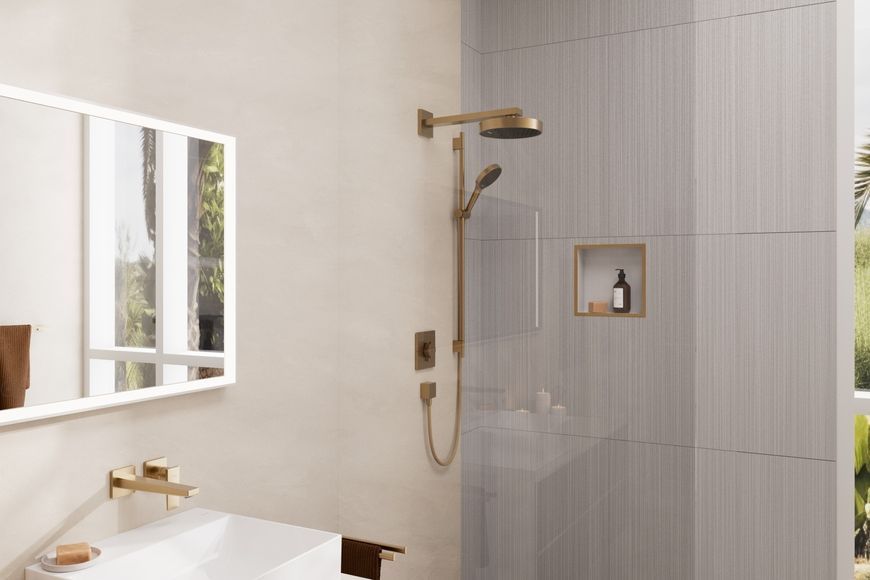 Душовий набір HANSGROHE Rainfinity 130 3jet Puro S 90 см шланг Designflex 160 см Brushed Bronze 28743140 бронза - 28743140