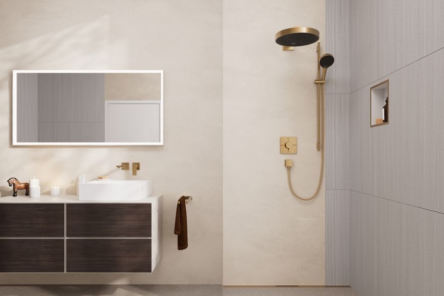 Душовий набір HANSGROHE Rainfinity 130 3jet Puro S 90 см шланг Designflex 160 см Brushed Bronze 28743140 бронза - 28743140