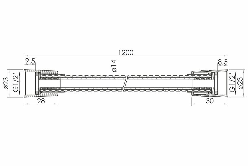 Шланг для душу Imprese Grafiky SS 1200 мм anti-twist чорний нікель ZMK0424070361 - ZMK0424070361