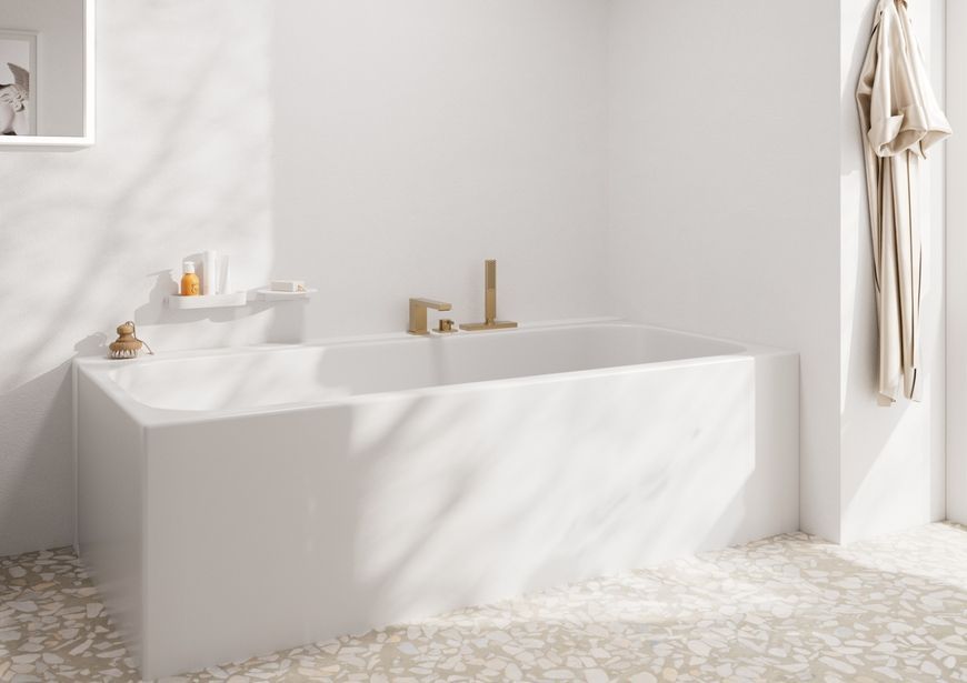 Смеситель для ванны HANSGROHE Tecturis E на 3 отверстия с sBox Brushed Bronze 73443140 бронза - 73443140