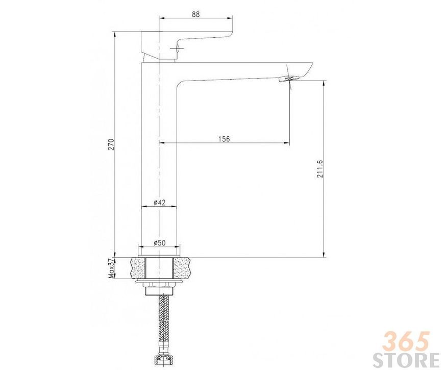 Смеситель для умывальника высокий IMPRESE BRECLAV 05245WH хром/белый, 35 мм - 05245WH