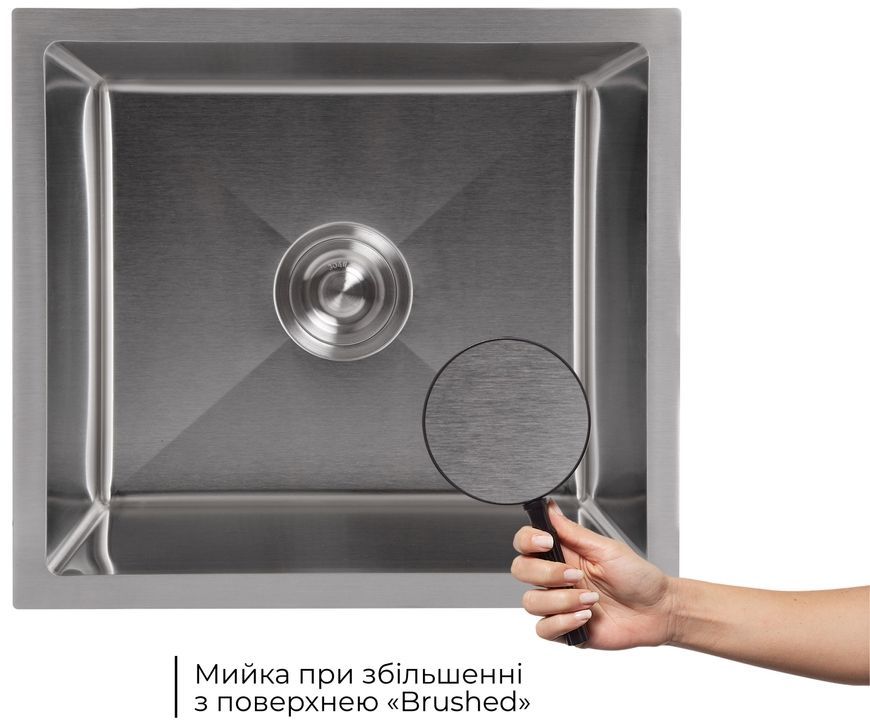 Кухонная мойка интегрированная под столешницу Lidz Handmade H4843 Brushed Steel 3,0/1,0 мм LDH4843BRU49441 - LDH4843BRU49441