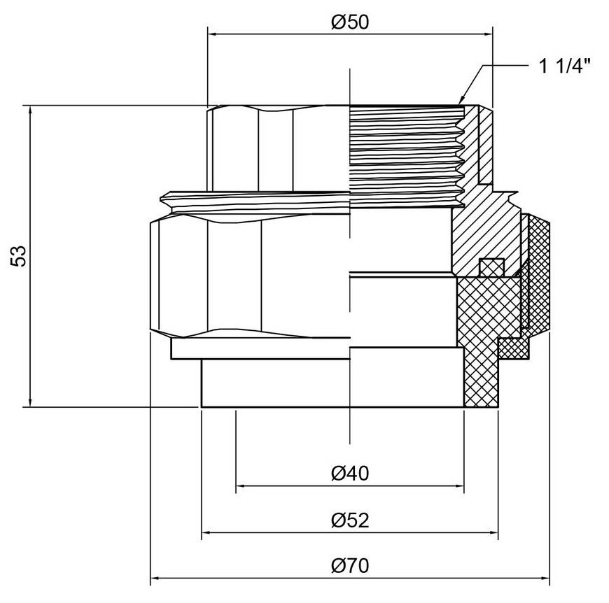 Згін "Американка" PPR THERMO ALLIANCE 40х1" 1/4 ВР - DSI004