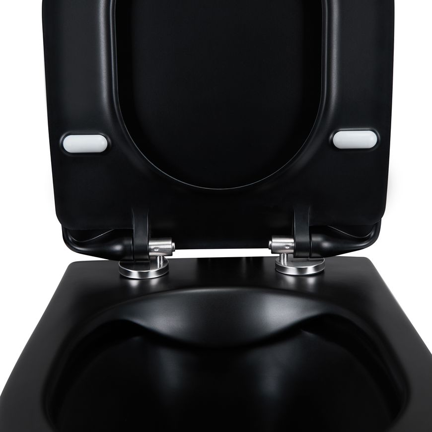 Унітаз підвісний QTAP Scorpio безобідковий чорний з сидінням Soft-close QT1433053ERMB - QT1433053ERMB