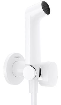 Гігієнічний душ HANSGROHE 1jet S EcoSmart+ з змішувачем води, тримачем і душовим шлангом 125 см Matt White 29232700 білий матовий - 29232700