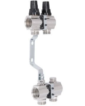 Колектор латунний Thermo Alliance Forte 1" на 2 виходи з термостат. і регулюв. кранами SF002W2 - SF002W2