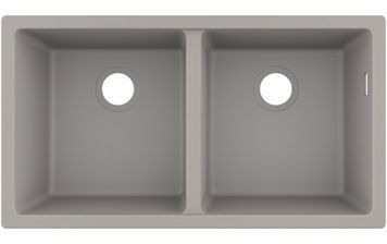 Кухонна мийка HANSGROHE S510-U770 під стільницю 820х450 на дві чаші 370/370 Concretegrey сірий бетон 43434380 - 43434380
