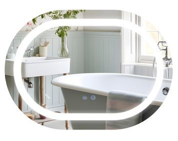 Дзеркало Qtap Gemini 600х800 з LED-підсвічуванням Touch, з антизапотіванням, з димером, рег. темп. кольору (3000-6500K) QT2578R6080