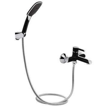 Змішувач для ванни Qtap Grand BCR 006 з коротким виливом Chrome/Black QTGRABCR006 - QTGRABCR006