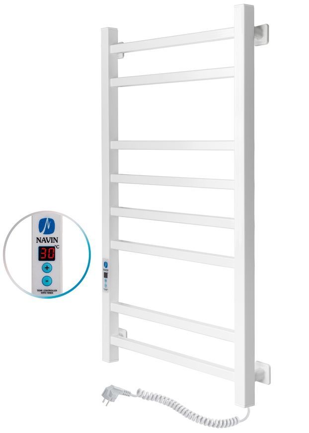 Полотенцесушитель электрический NAVIN Loft 500х800 Digital таймер регулятор правый белый 12-143052-5080 - 12-143052-5080