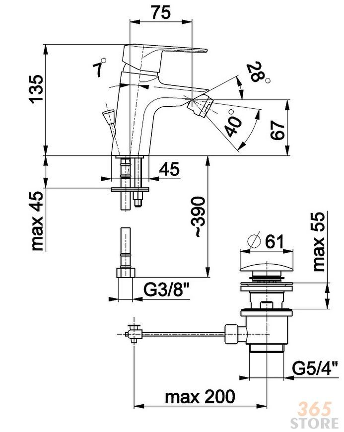 Смеситель для биде KFA ARMATURA GERMAN 4517-015-00 - 4517-015-00