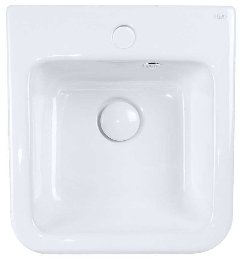 Раковина подвесная моноблок QTAP Tern 370х410х400 White с донным клапаном QT1711G808W - QT1711G808W