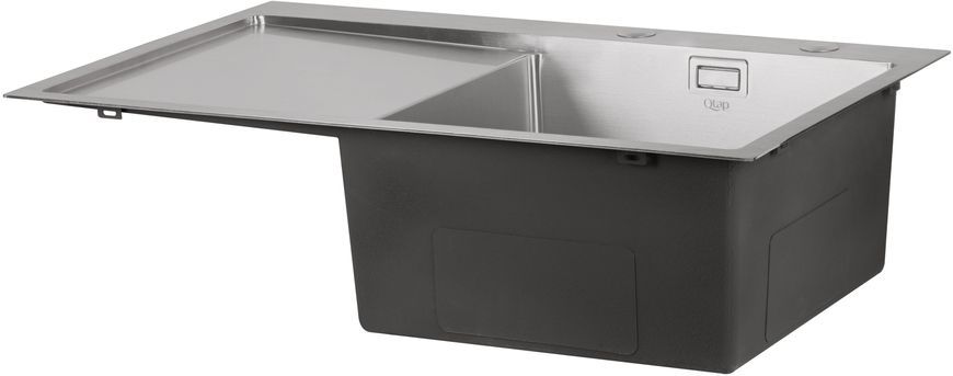 Кухонна мийка інтегрована QTAP DK6845R Satin 3,0/1,2 мм + сушарка + диспенсер - QTDK6845RSET3012