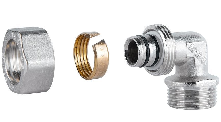 Уголок обжимной SD Plus 20х3/4" НР разборный латунь SD157W2020