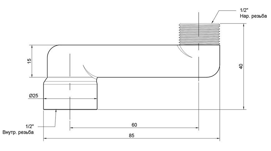 Эксцентрик радиаторный ICMA 1/2" ВН, смещение 6 см №720 - 82720CU06