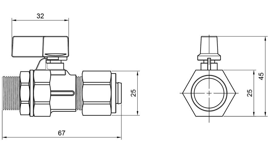 Кран кульовий обтискний SD Forte 16х1/2" ЗР латунь SF262W15