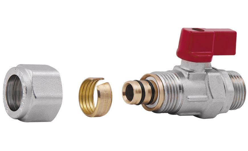 Кран кульовий обтискний SD Forte 16х1/2" ЗР латунь SF262W15