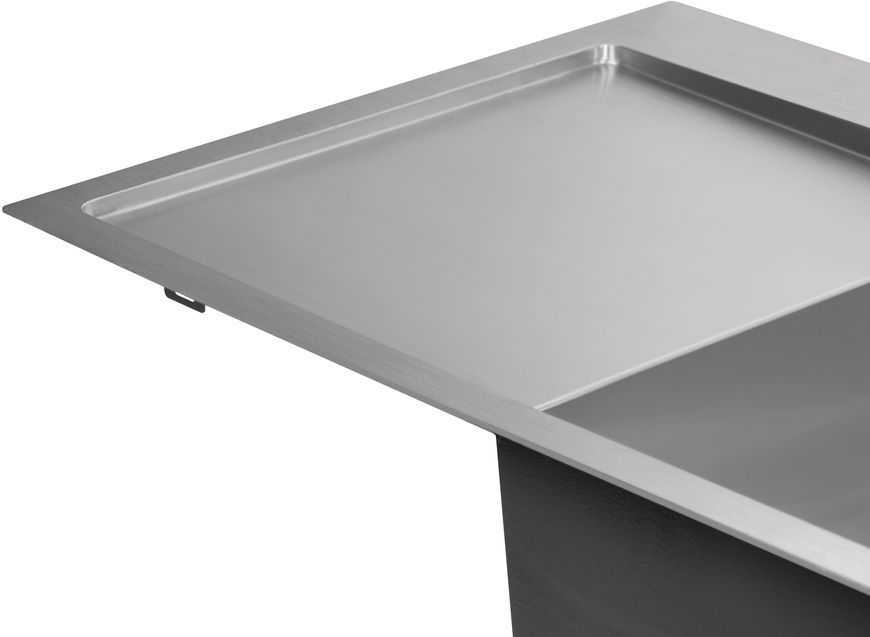 Кухонная мойка интегрированная QTAP DK6845R Satin 3,0/1,2 мм + сушилка + диспенсер - QTDK6845RSET3012