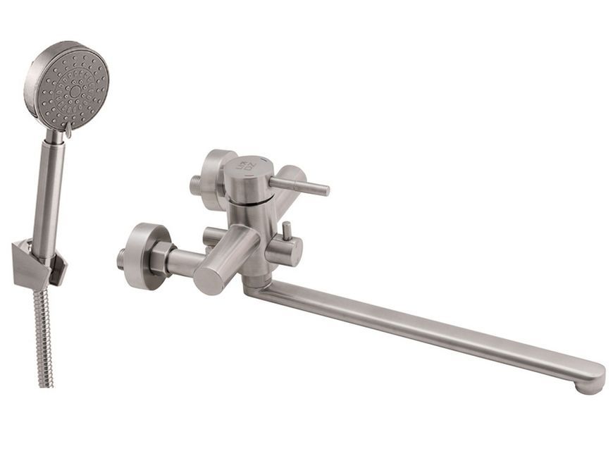 Комплект смесителей Lidz: для ванны Aria 005, для умывальника Aria 0011F Nickel LDARI005NKS3493948747