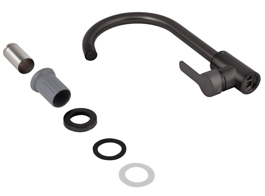 Смеситель для кухни Brinex Pure 015F U-образный Graphite BRIPUR015FGRP - BRIPUR015FGRP