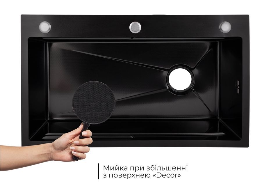 Кухонна мийка Lidz Handmade H7545B та подрібнювач харчових відходів Lidz Black LDH7545BDECPVD4837349134 - LDH7545BDECPVD4837349134