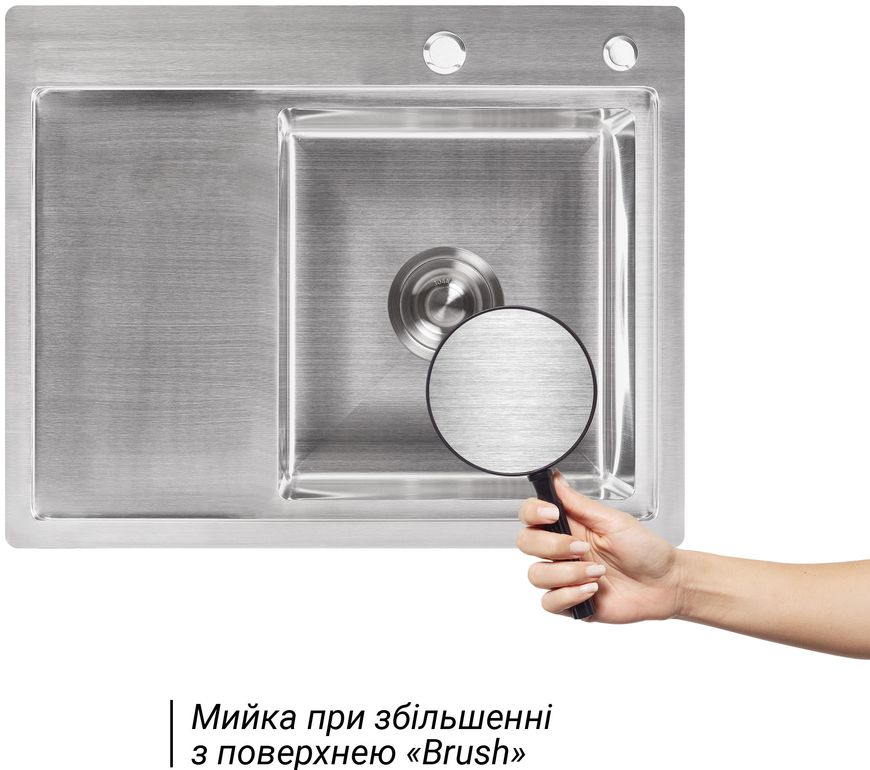 Кухонна мийка LIDZ H6350R Brush 3,0/0,8 + диспенсер - LIDZH6350RBRU3008