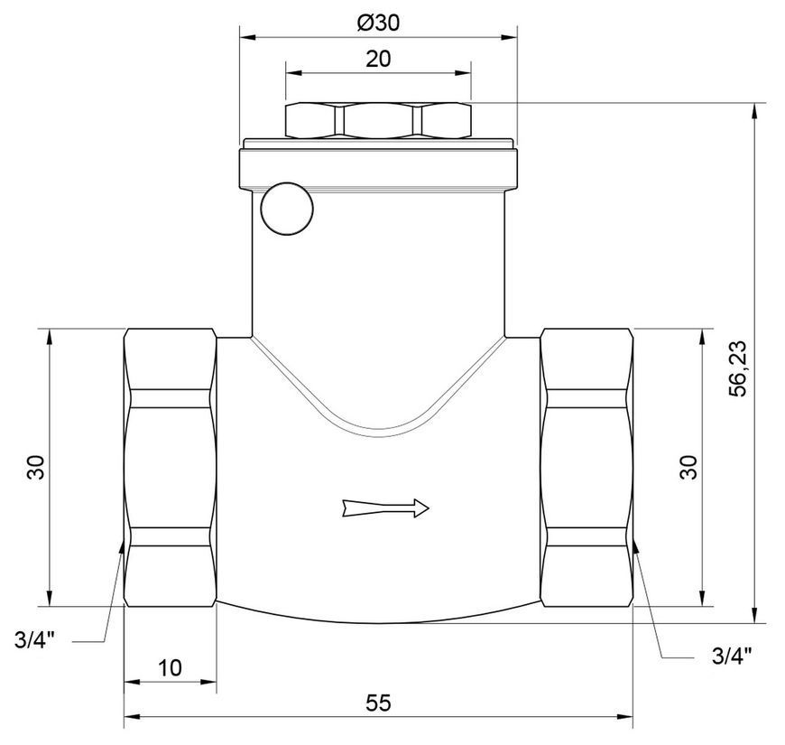 Зворотний клапан пелюстковий низького тиску Thermo Alliance Standart 3/4" ВР латунь SD242W20 - SD242W20
