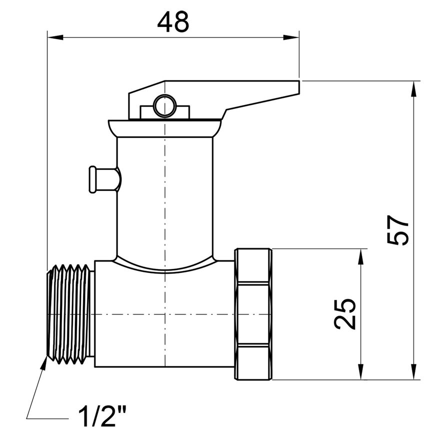 Клапан запобіжний підривний SD Plus 1/2" ЗВ з ручкою SD24315R