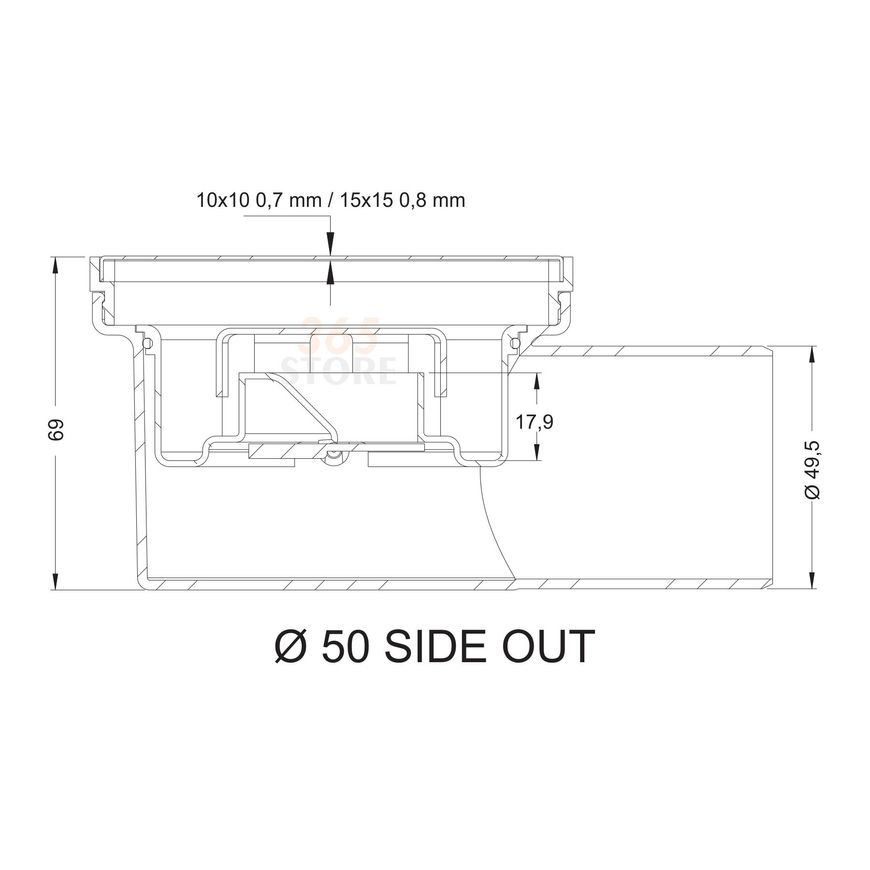Трап VALTEMO Smart 100x100 мм - VFD-712115