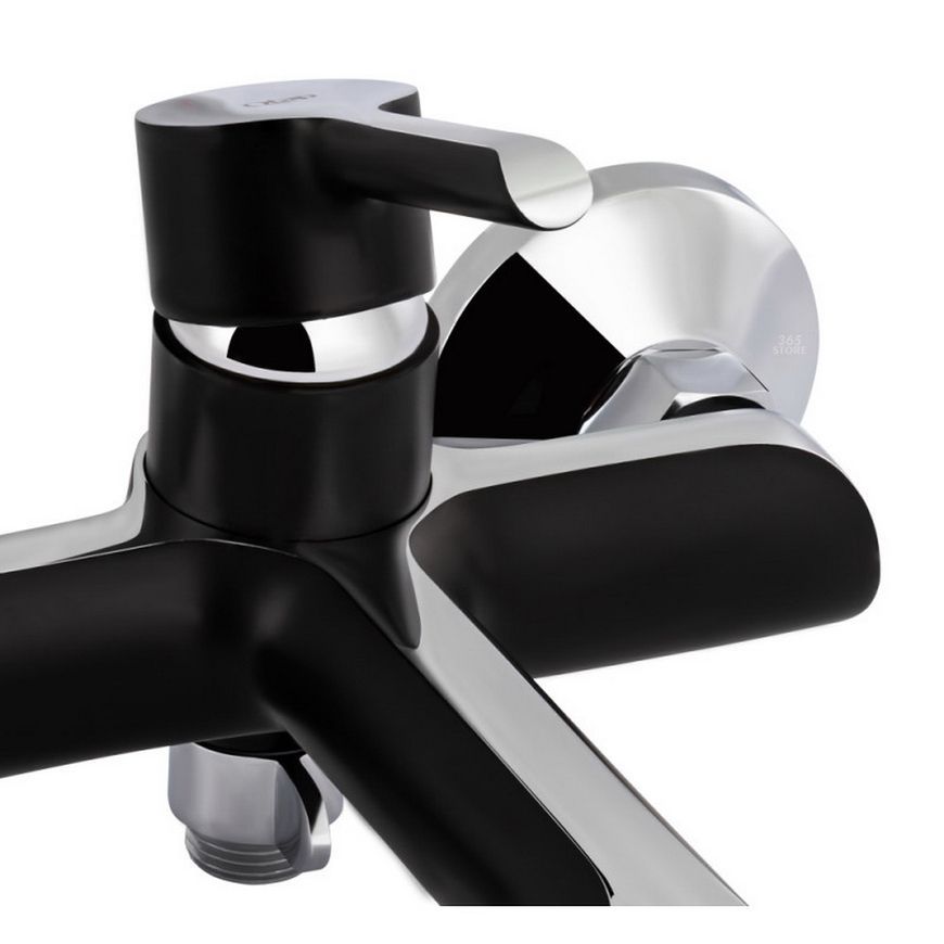 Змішувач для ванни Qtap Grand BCR 006 з коротким виливом Chrome/Black QTGRABCR006 - QTGRABCR006
