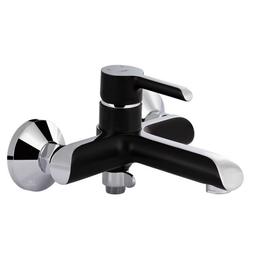 Змішувач для ванни Qtap Grand BCR 006 з коротким виливом Chrome/Black QTGRABCR006 - QTGRABCR006