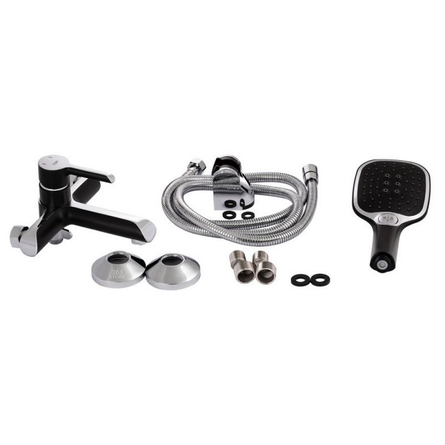Змішувач для ванни Qtap Grand BCR 006 з коротким виливом Chrome/Black QTGRABCR006 - QTGRABCR006