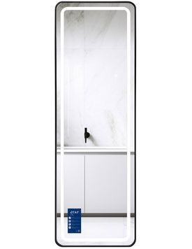 Дзеркало підлогове/настінне Qtap Gemini GE1 500х1600 мм, прямокутне, з LED-підсвіткою Touch, димером, Black QTGE50160049284